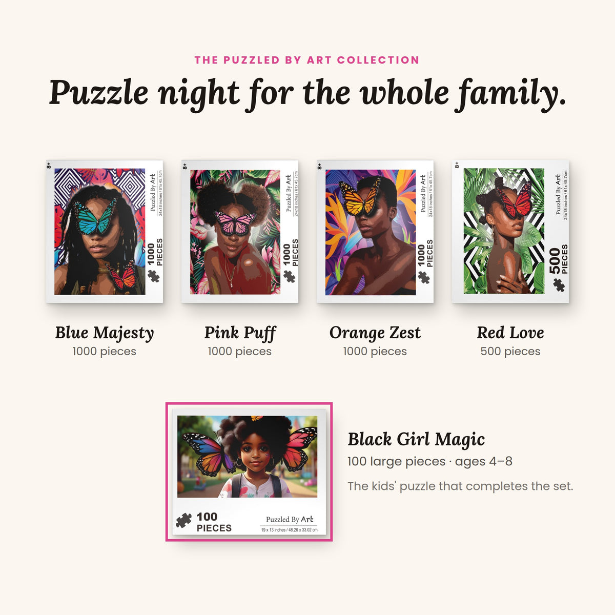 Black Girl Magic 100 piece kids puzzle – Puzzled By Art collection