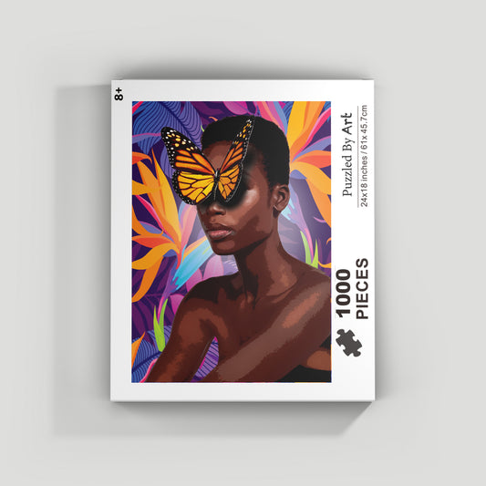Orange Zest 1000 piece Black art jigsaw puzzle, African American woman artwork, by Puzzled By Art – photo 2