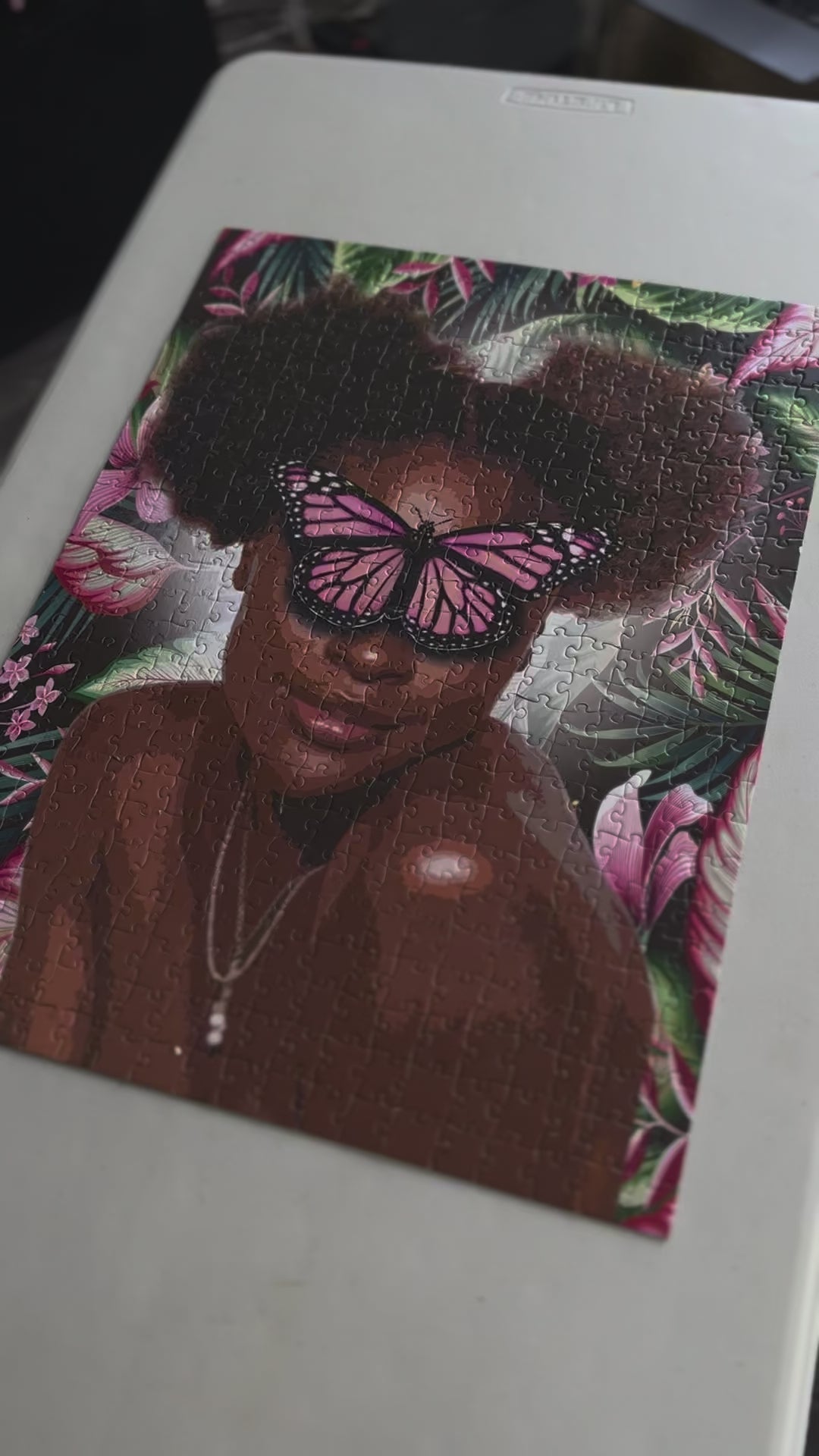 Pink Puff 1000 piece Black art jigsaw puzzle video